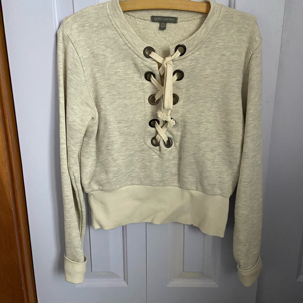 Long sleeve tie up top